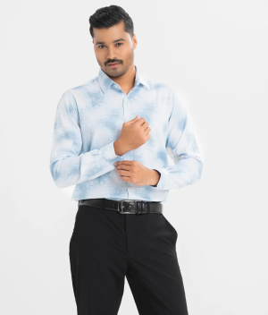 White Blended Business Casual Shirt